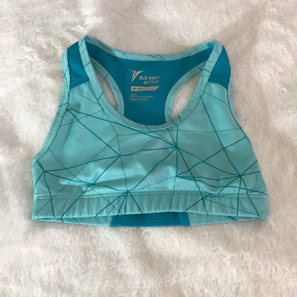 Blue and teal sports bra